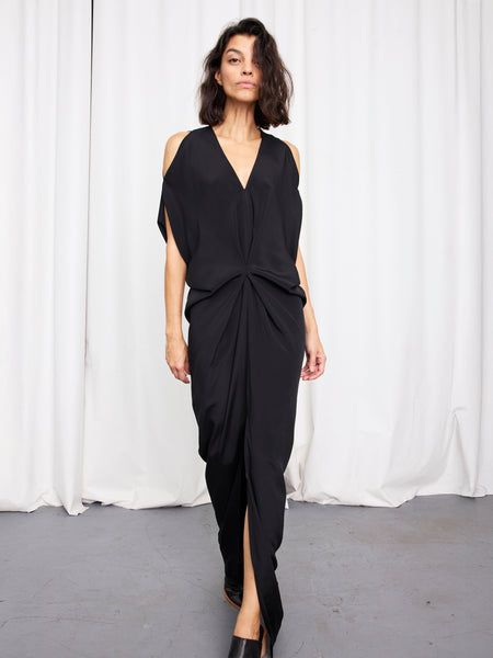 miu miu black silk dress Miu Miu chain-straps Silk Dress | Black