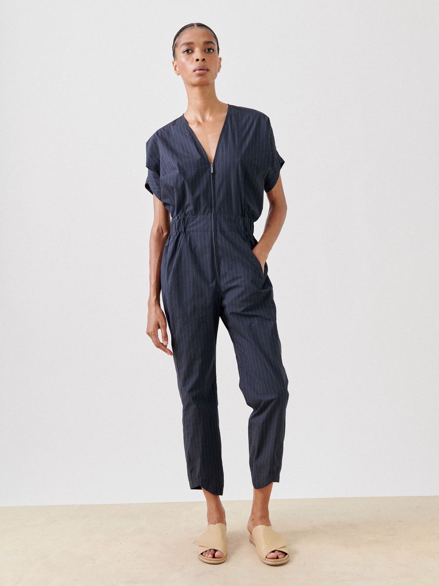 Aissa V Neck Jumpsuit in Recy Pinstripe Zero Maria Cornejo