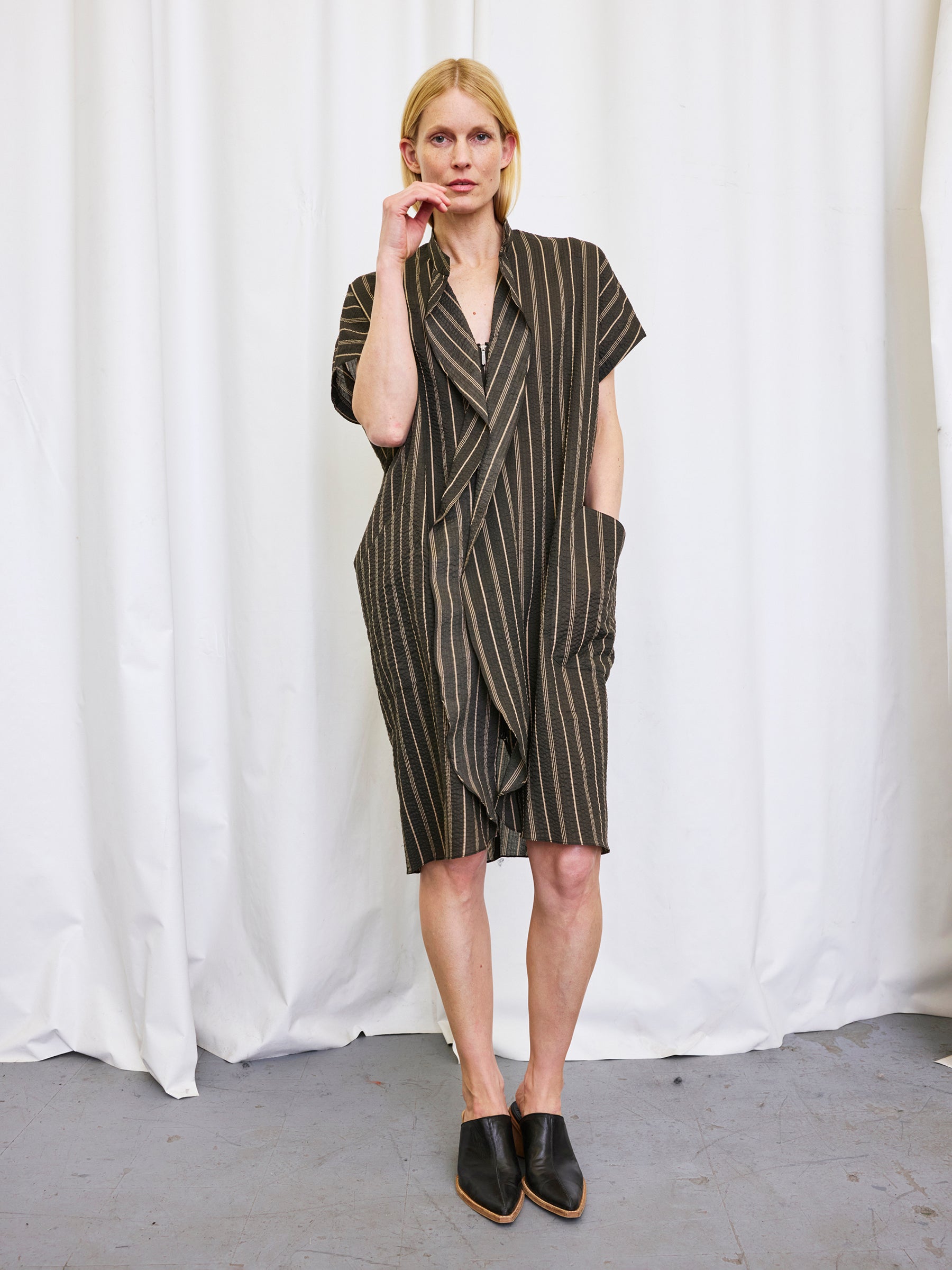 Fin Gaban Dress in Ripple Stripe | Zero + Maria Cornejo