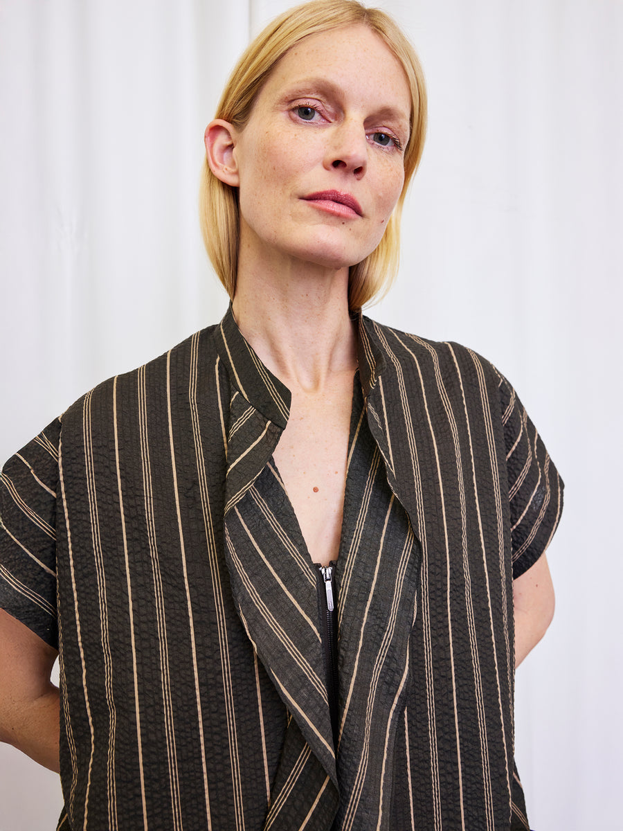Fin Gaban Dress in Ripple Stripe | Zero + Maria Cornejo