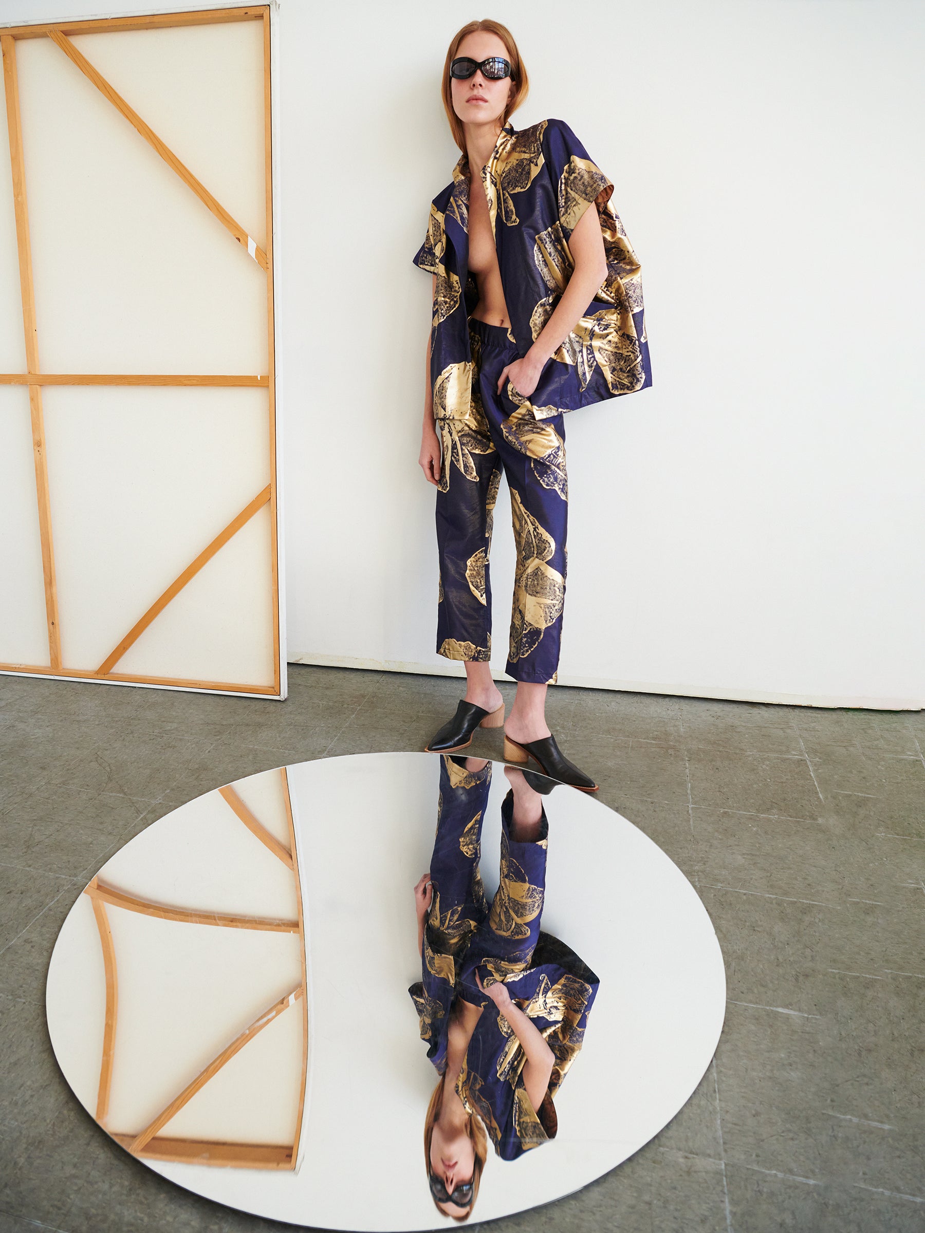 美品■ZERO＋MARIA CORNEJO■クロップド パンツ■黒■ミューヨーク 美品□ZERO＋MARIA CORNEJO□クロップド パンツ□黒□ミュー