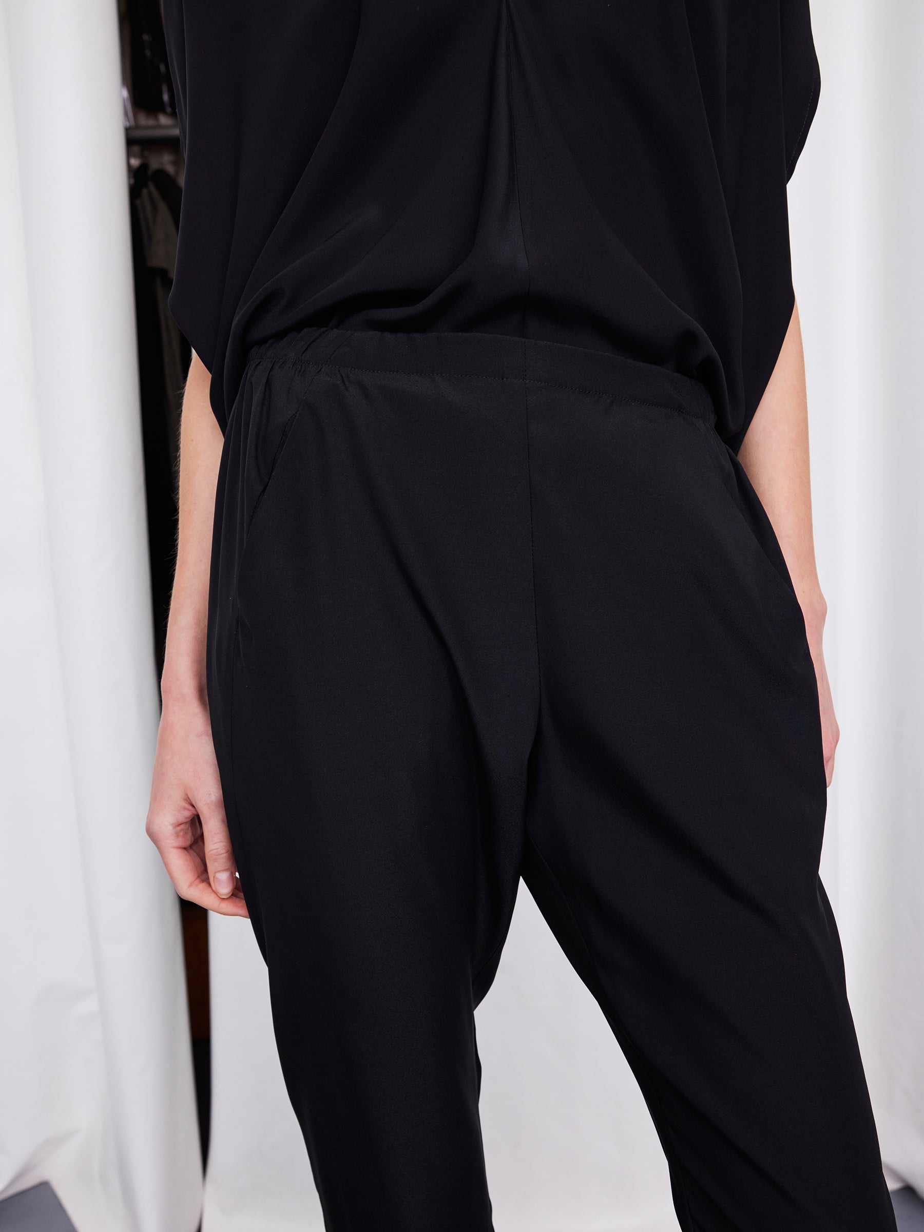 Gabi Trouser in Silk Charmeuse | Zero + Maria Cornejo