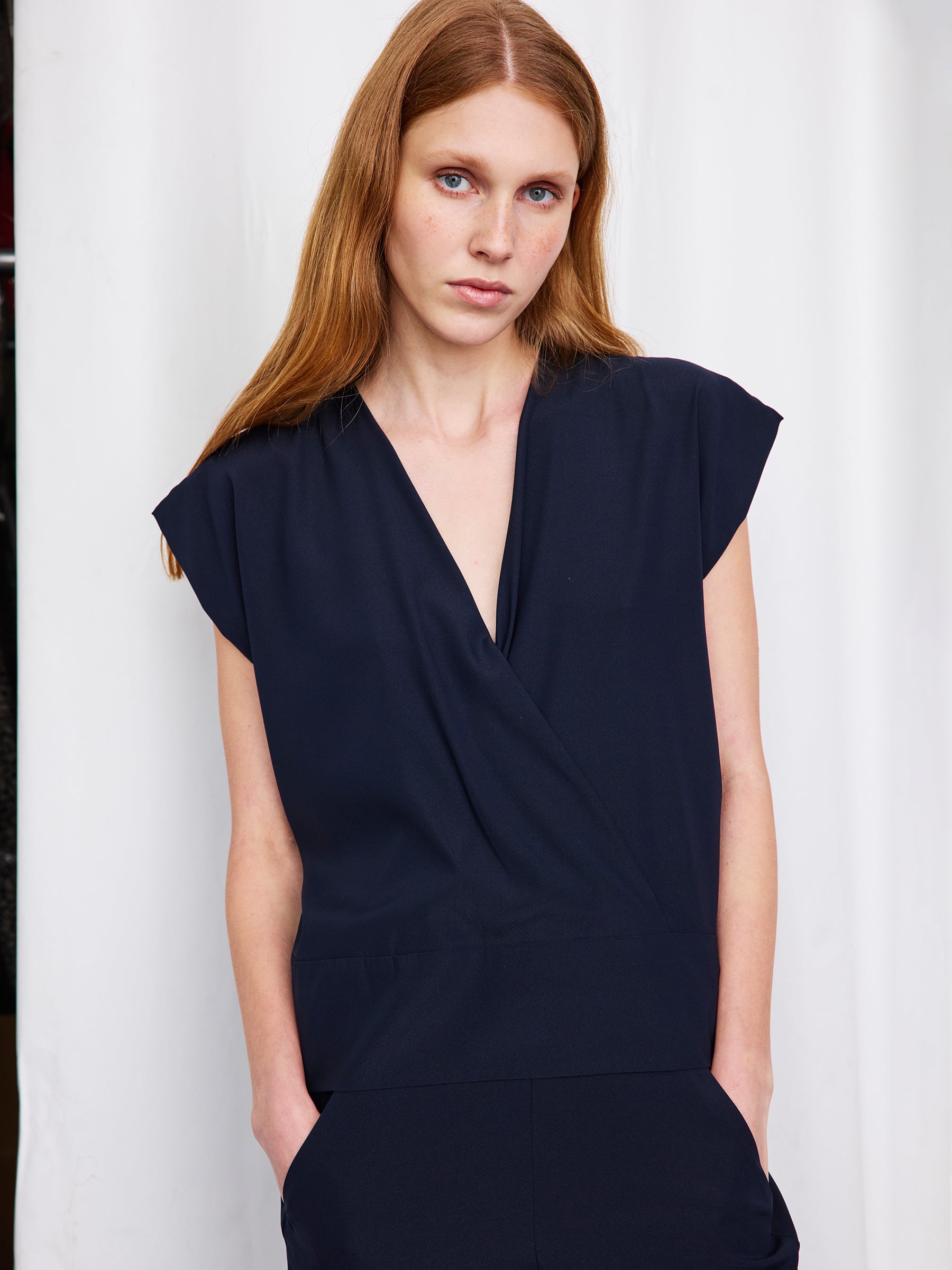 Wrap Mido Top in Silk Charmeuse | Zero + Maria Cornejo