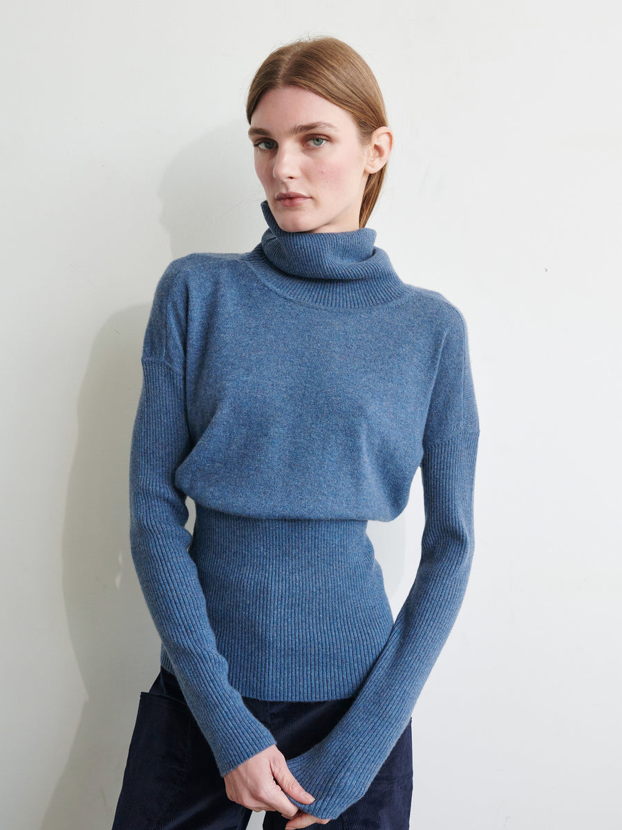 Long-Sleeved Ama Rollneck in Recycled Cashmere | Zero + Maria Cornejo