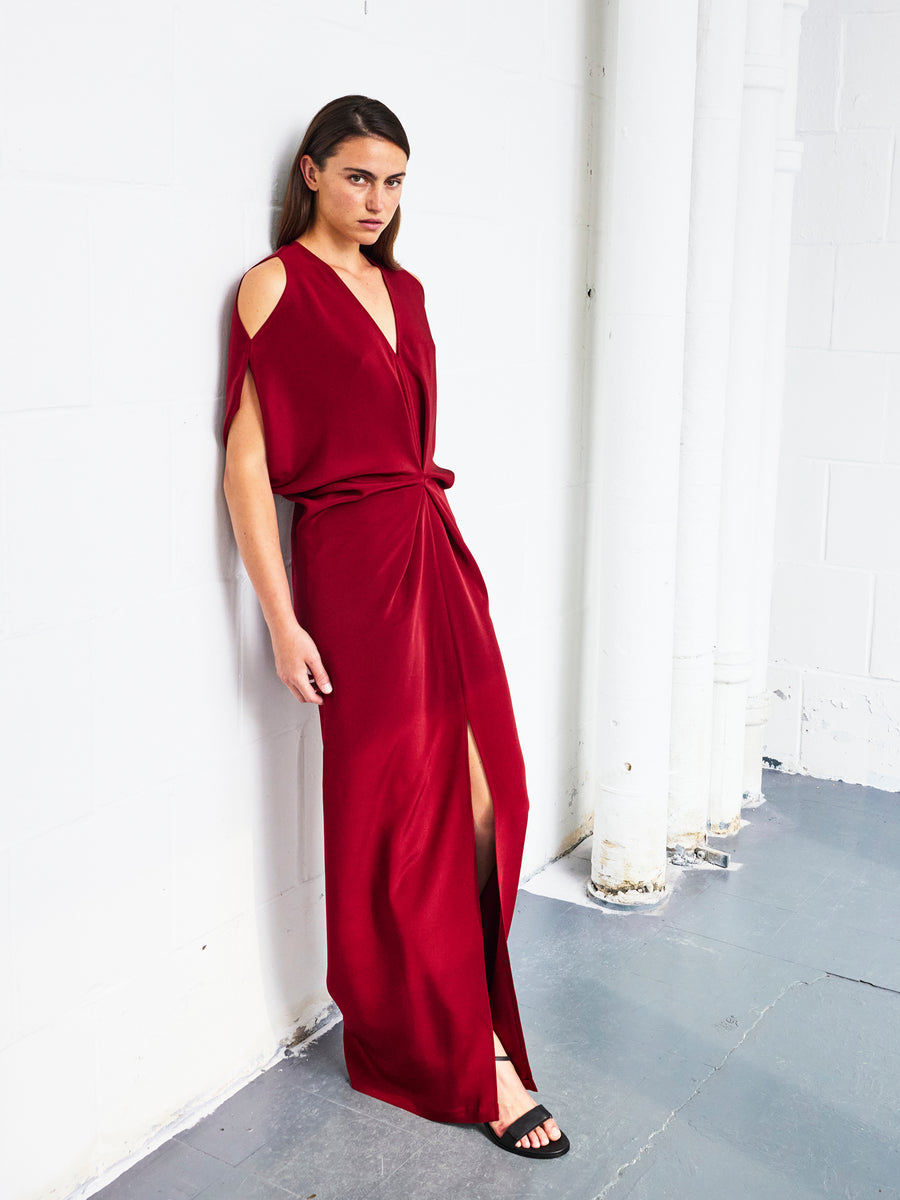 ankle length silk dress Long Miu in Crepe Let the allure of