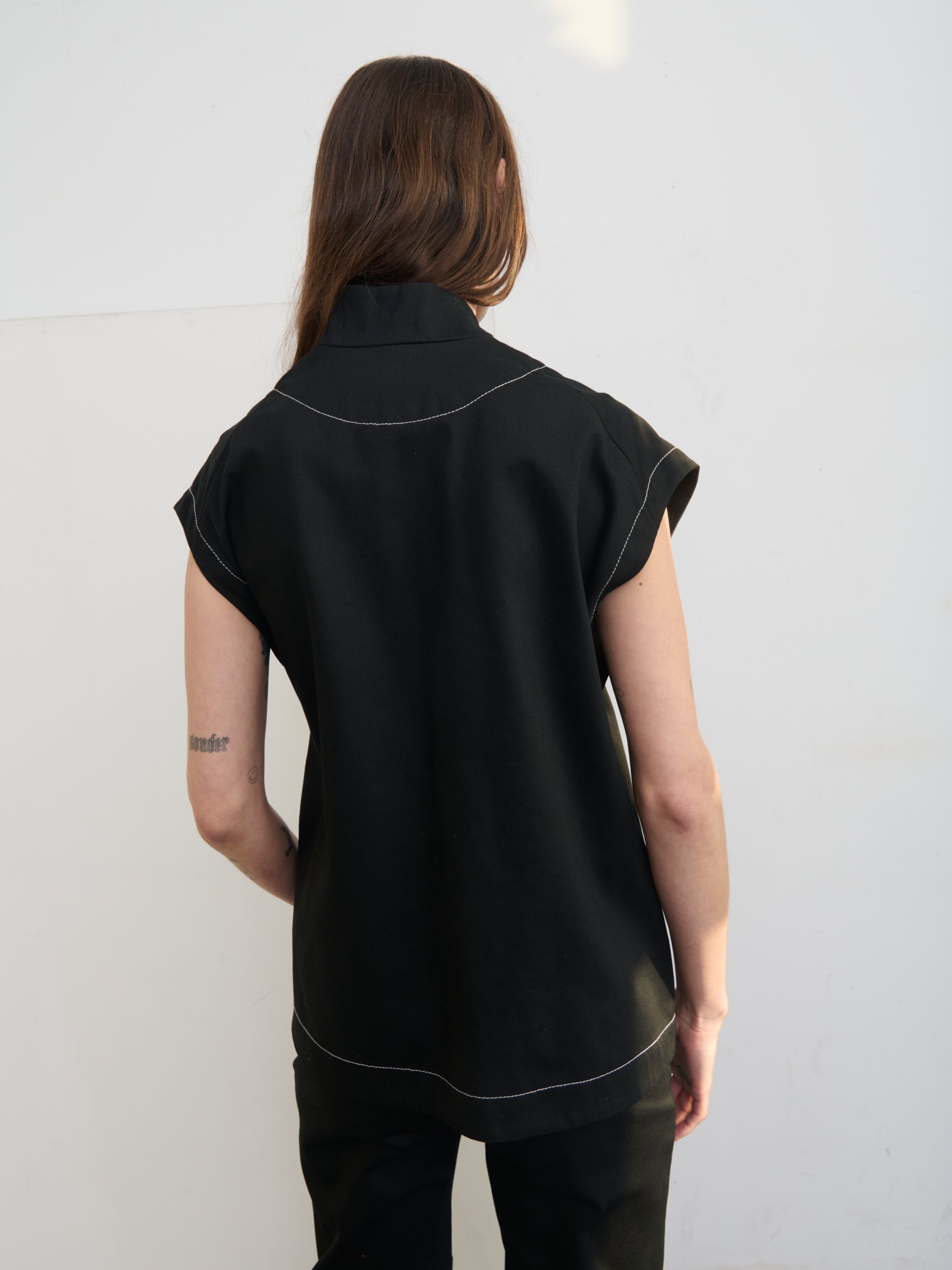 Ari Waistcoat in Eco Denim | Zero + Maria Cornejo