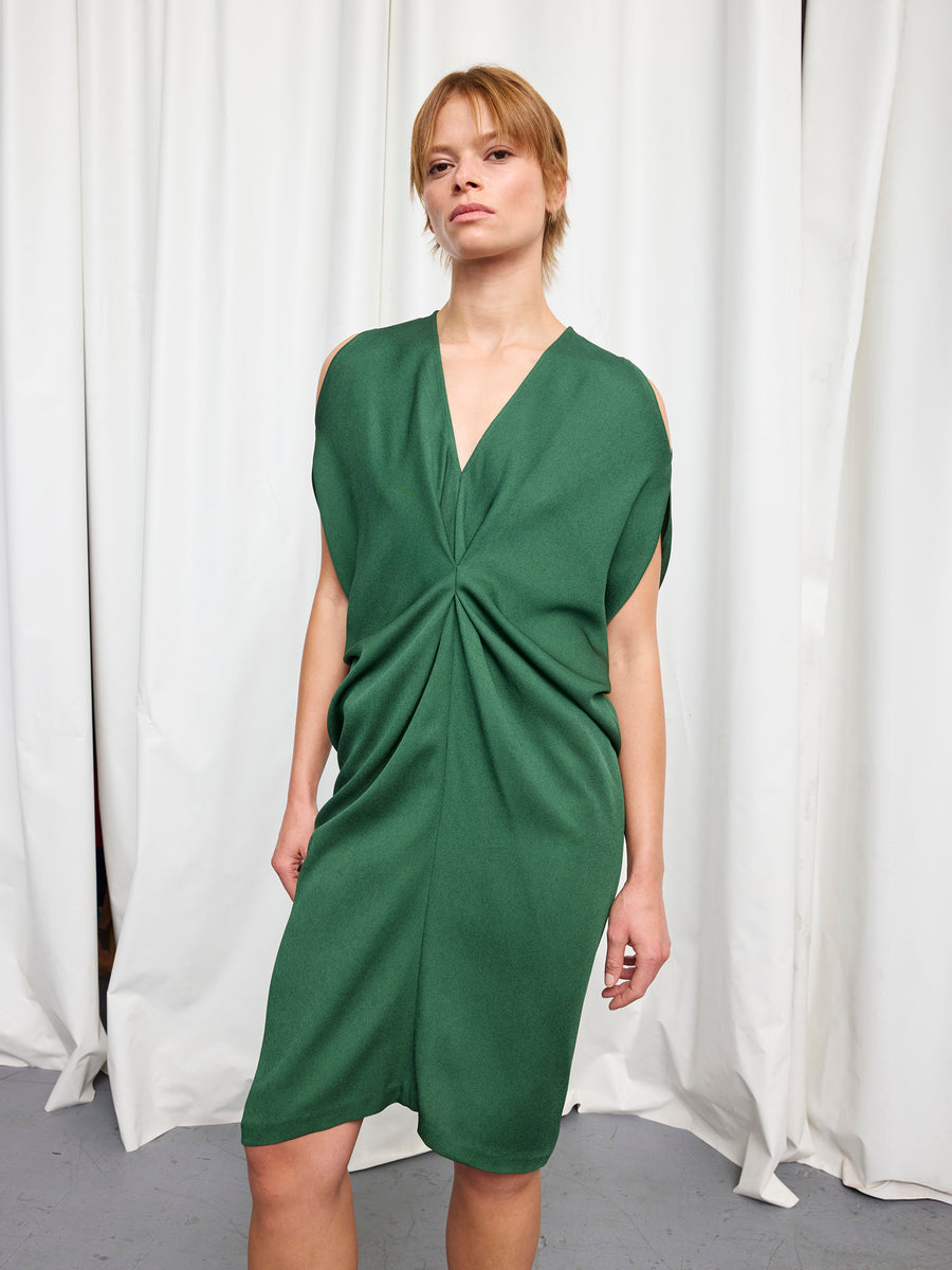 Zero + Maria Cornejo Miu Dress in Eco Drape | Zero + Maria Cornejo Eco Drape / Hunter / 10 US