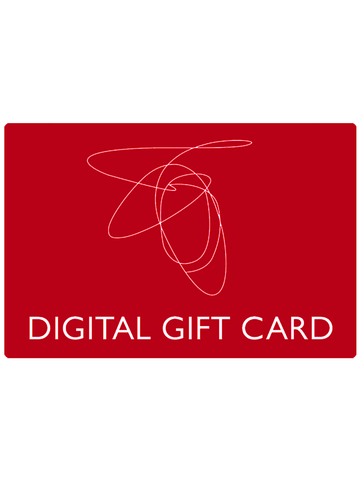 A red Zero + Maria Cornejo Digital Gift Card with abstract white line art and 