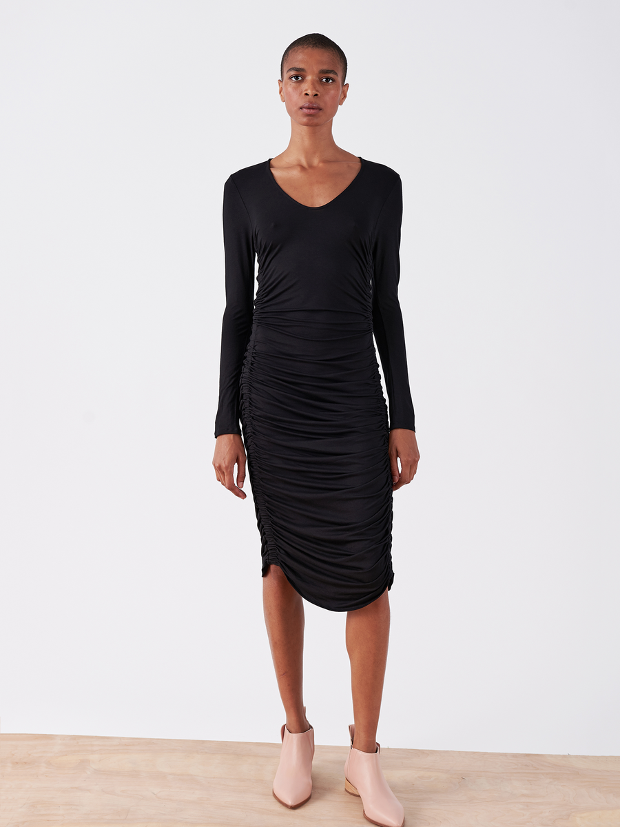 Long-Sleeved Ruched Remi Dress - Final Sale