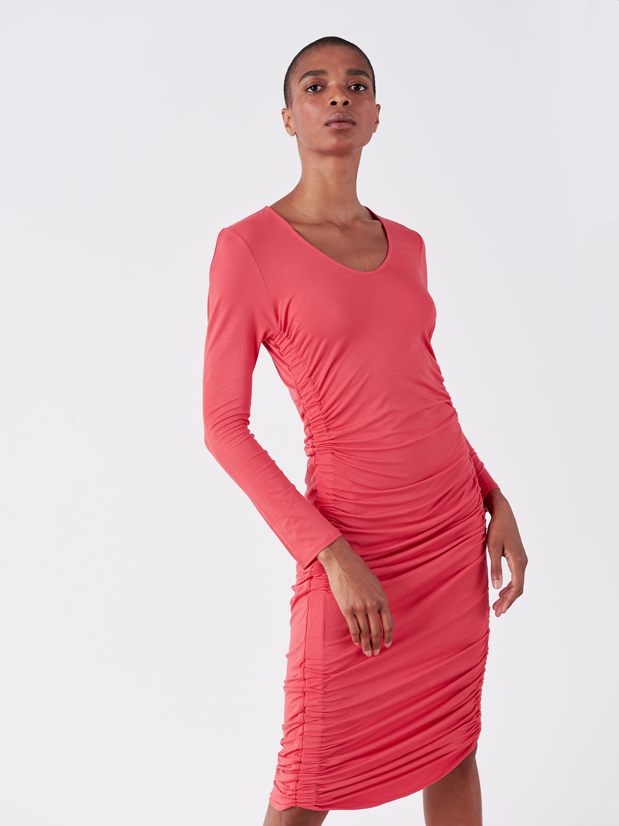 Long-Sleeved Ruched Remi Dress - Final Sale