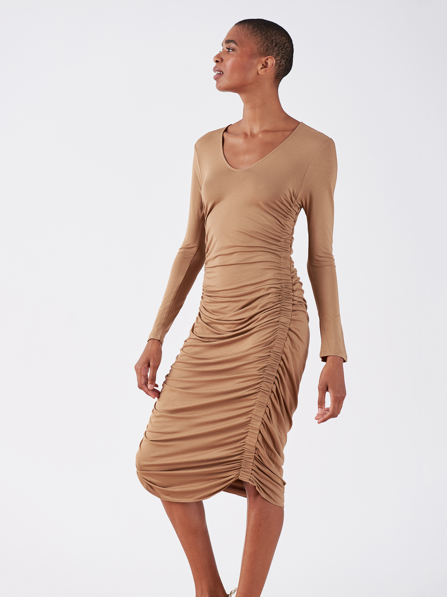 Long-Sleeved Ruched Remi Dress - Final Sale