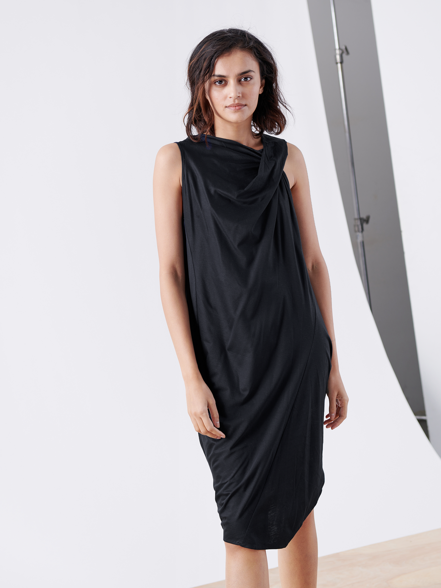 Twist Shoulder Ibit Dress - Final Sale