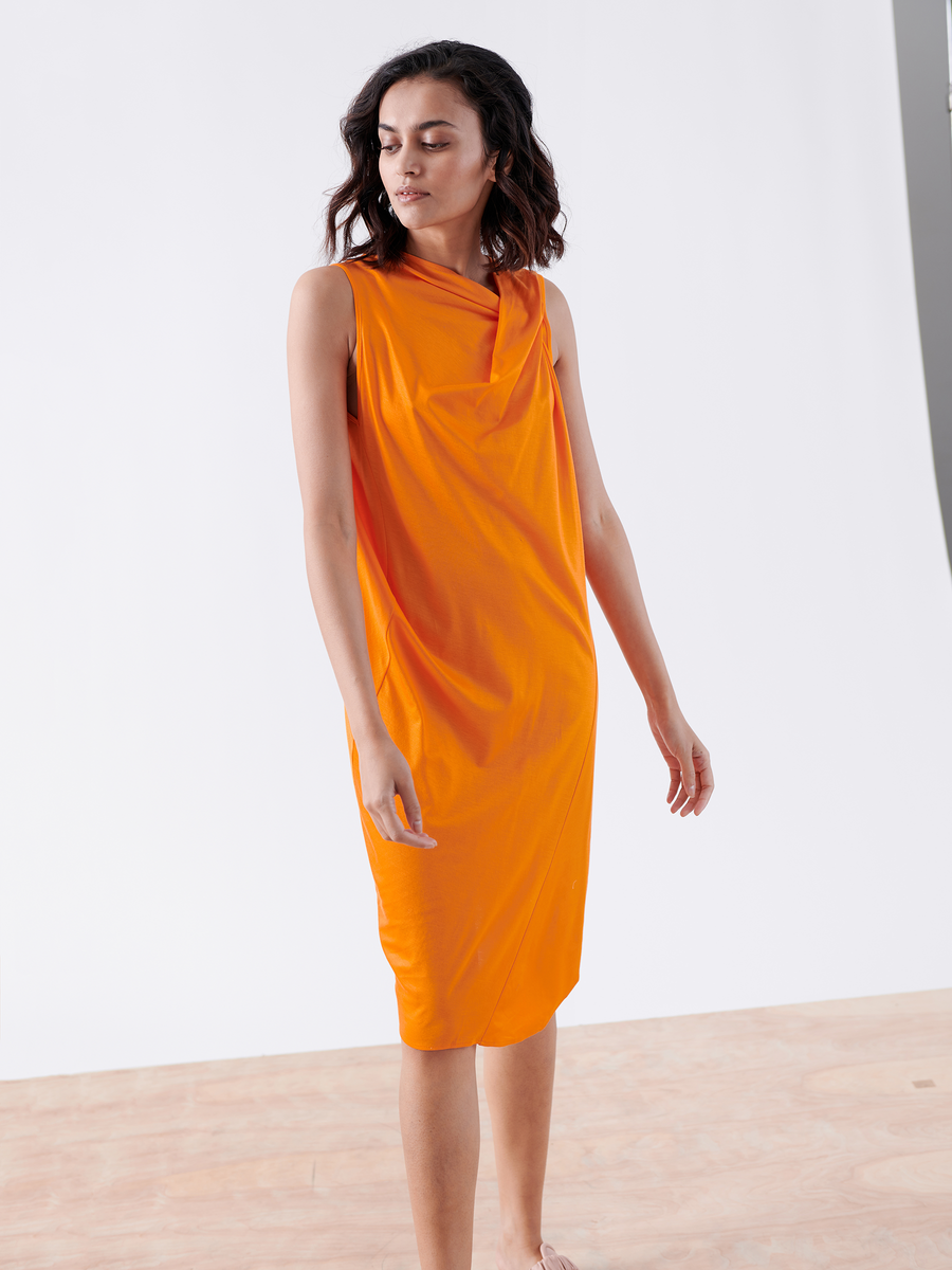 Twist Shoulder Ibit Dress - Final Sale