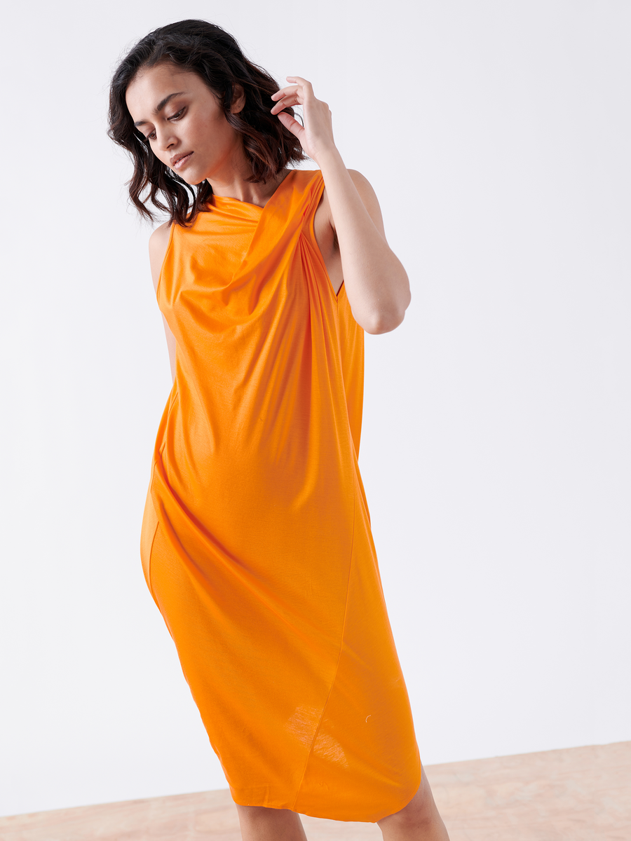 Twist Shoulder Ibit Dress - Final Sale