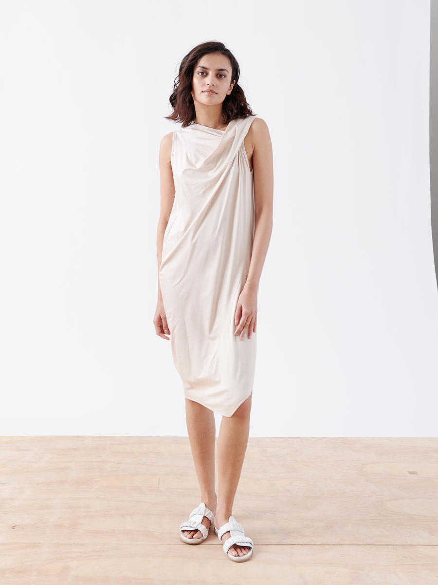 Twist Shoulder Ibit Dress - Final Sale