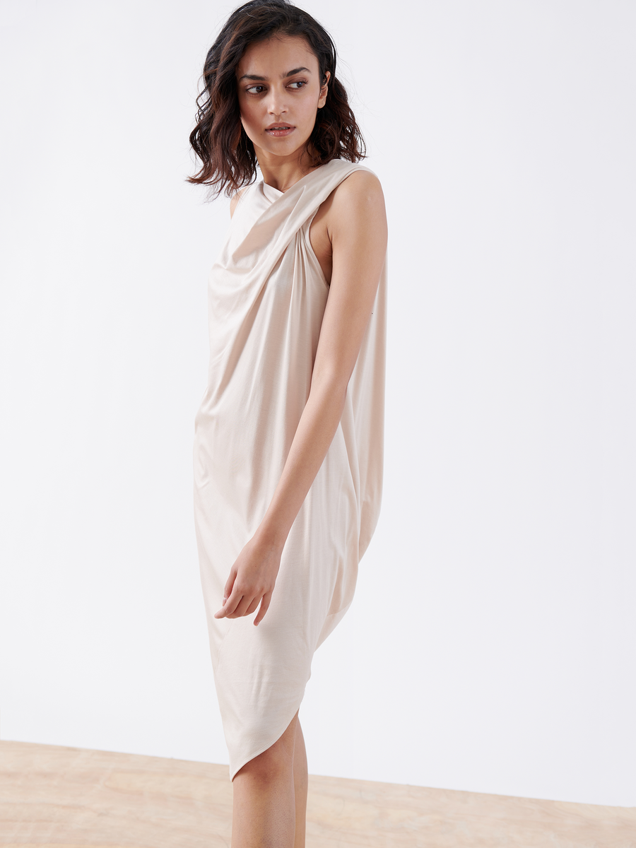 Twist Shoulder Ibit Dress - Final Sale