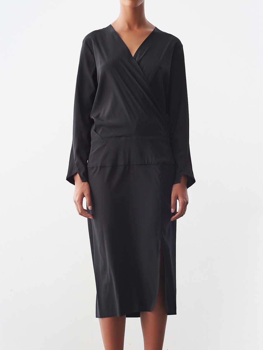 Long-Sleeved Wrap Jazmin Dress - Final Sale