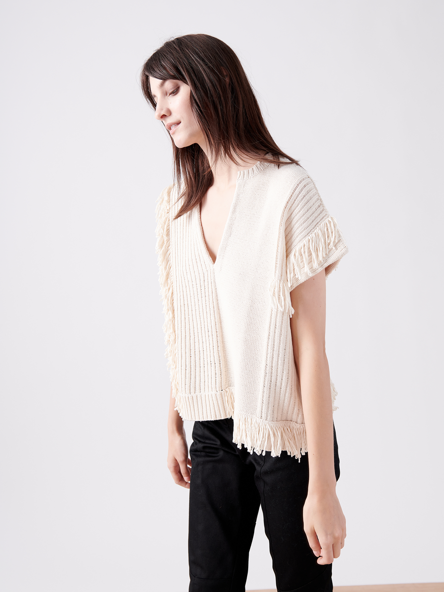 Patchwork Fringe Poncho