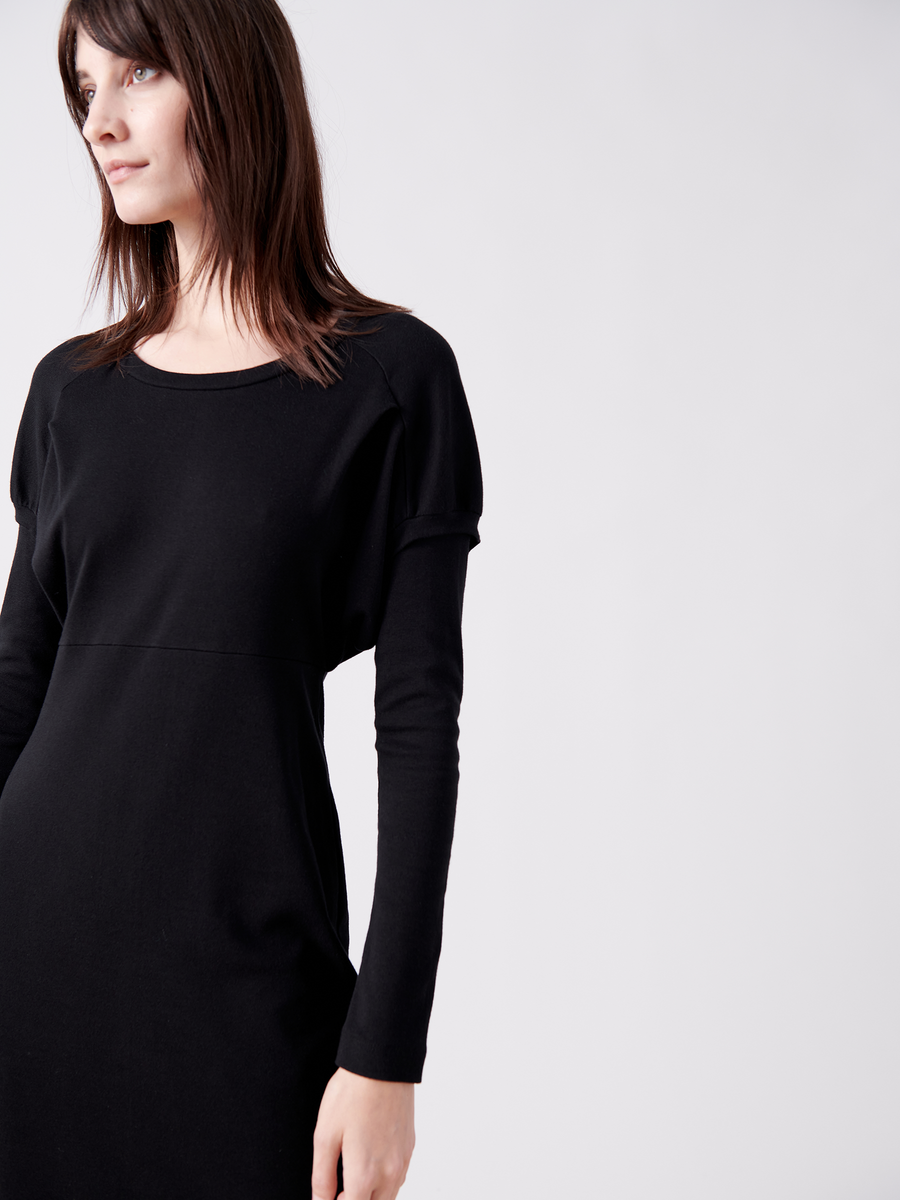 Rib Long-Sleeved Ama Dress - Final Sale